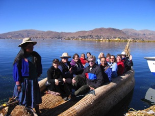 Riding a Totora boat